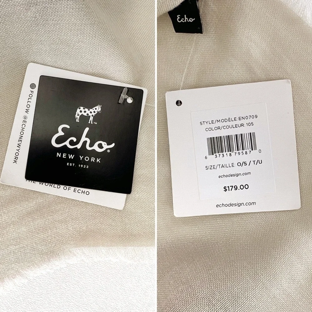 Echo Silk Scarf 54” Square Oversized Wrap Zebra Stripe Tiger Print Shawl New NWT